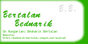 bertalan bednarik business card